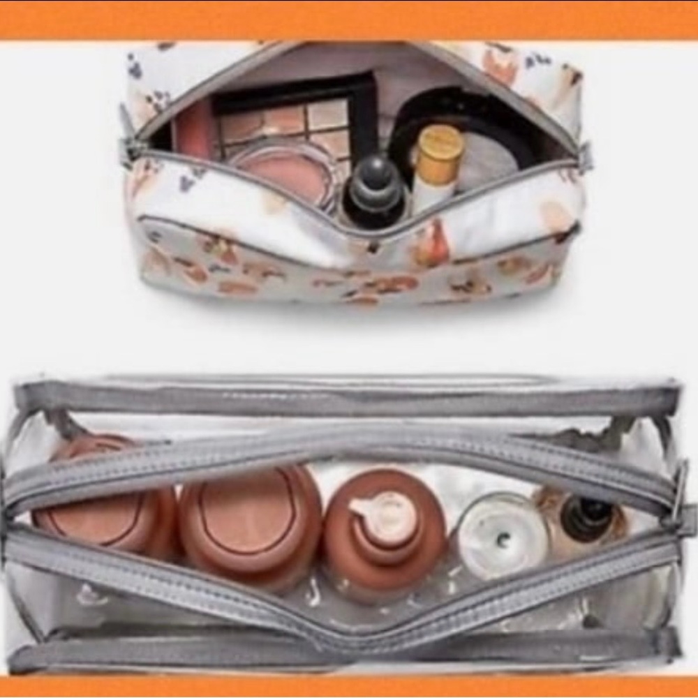 Thirty One Travel Pouches in Soft Watercolor Spots with Monogram! BNIP!! - Picture 6 of 8